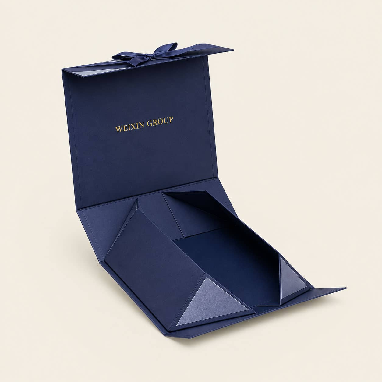 Caja rígida plegable para packaging de lujo con volumen optimizado