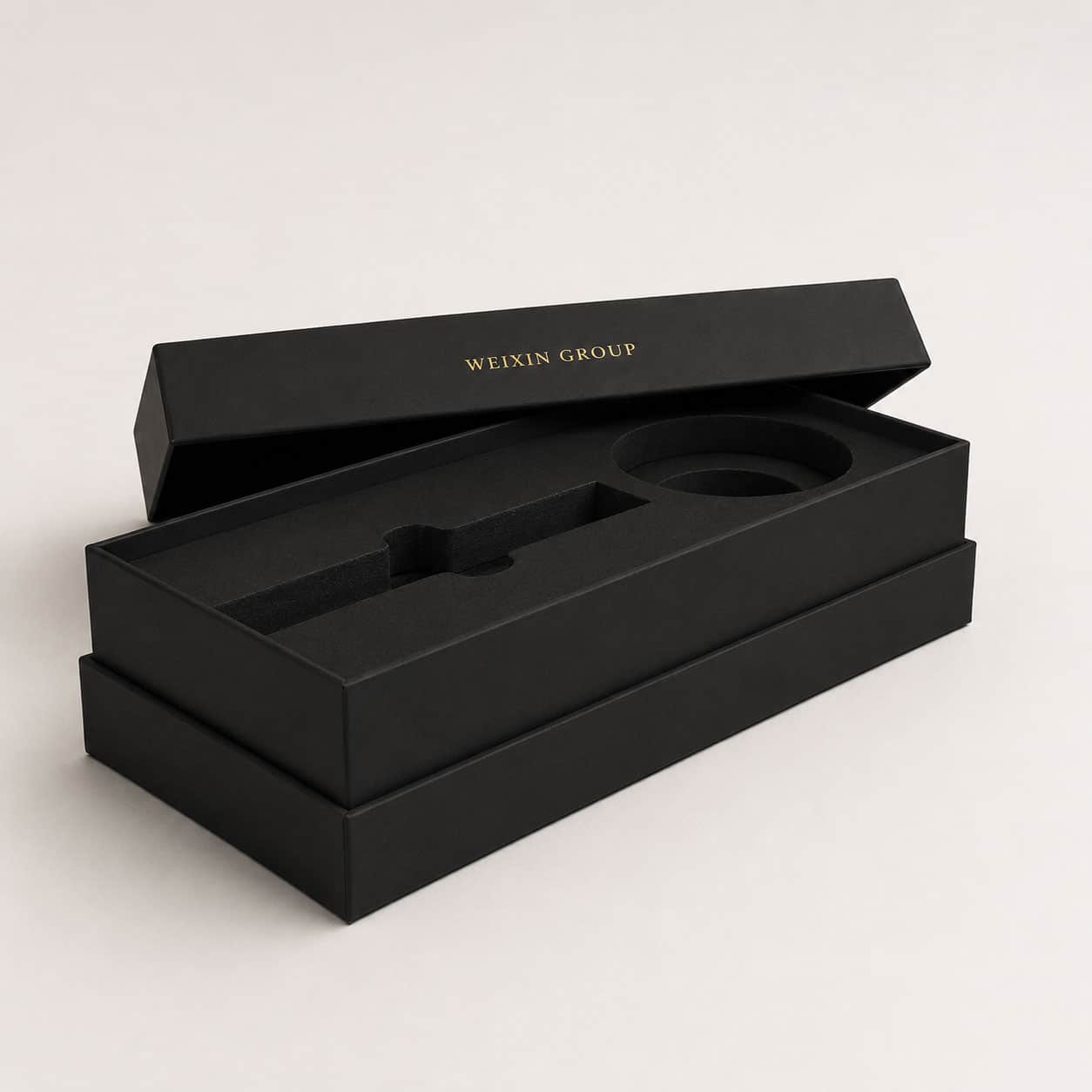 Caja rígida shoulder neck para perfumes joyería y productos de lujo