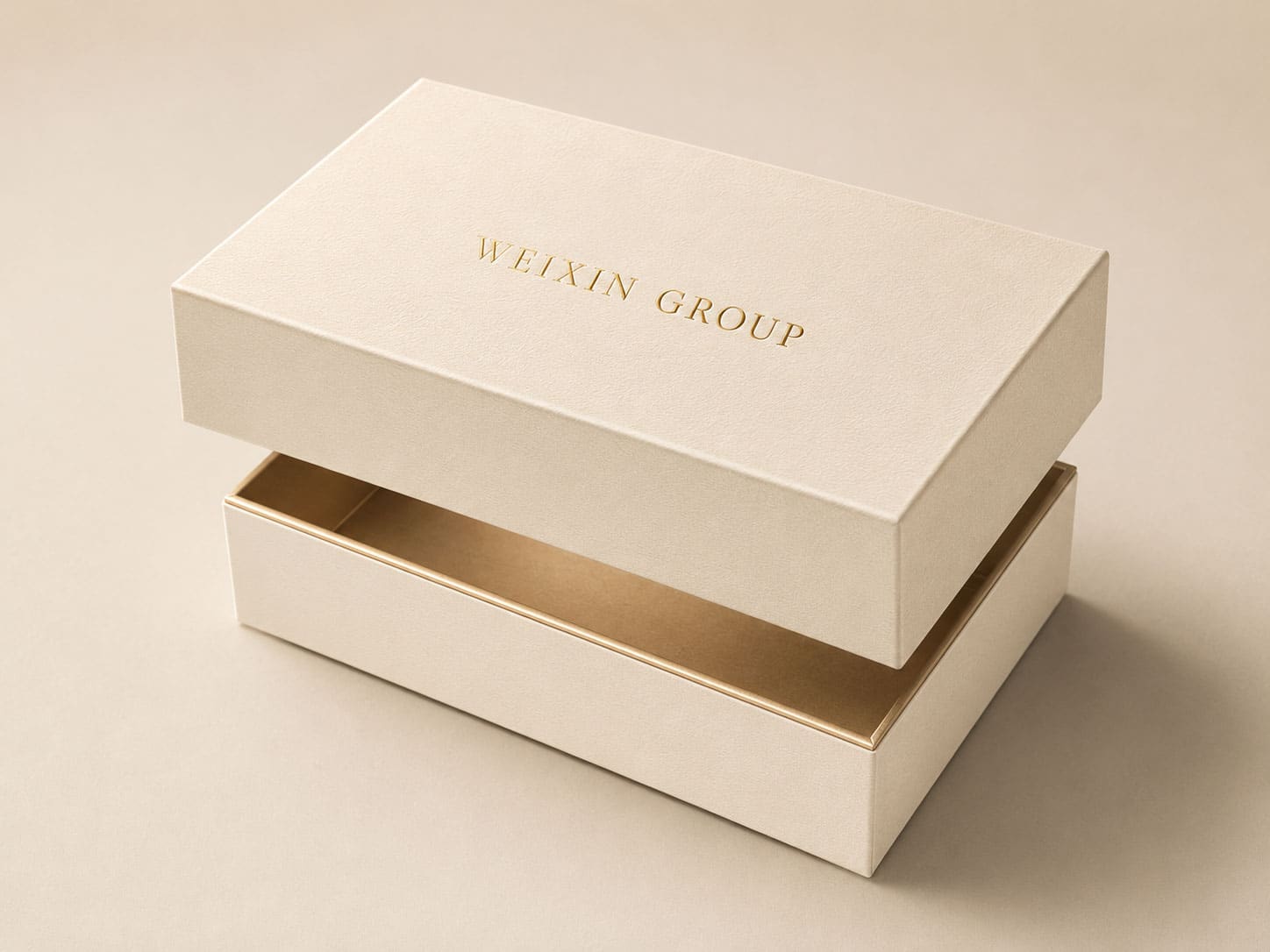 Caja rígida de dos piezas con tapa y base para packaging premium de producto