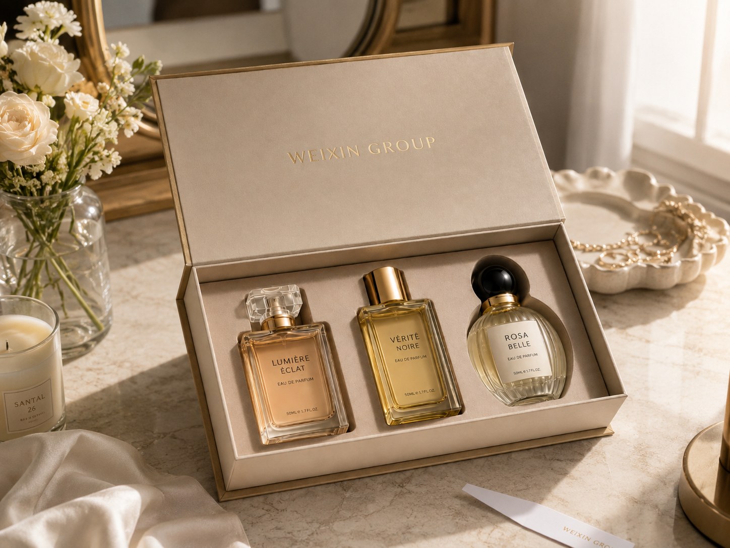 Custom magnetic rigid box for perfume packaging