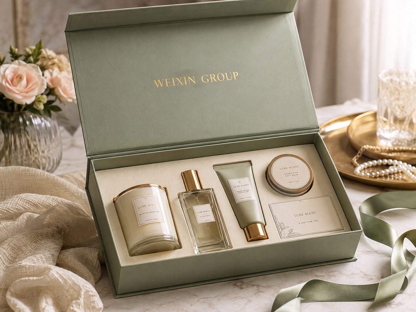 Custom magnetic presentation box for premium gift sets and branded product collections