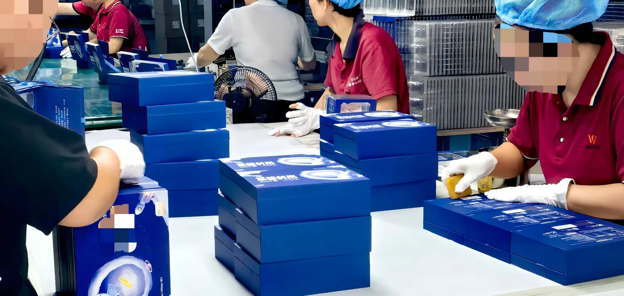 Finished custom rigid boxes prepared for final quality inspection